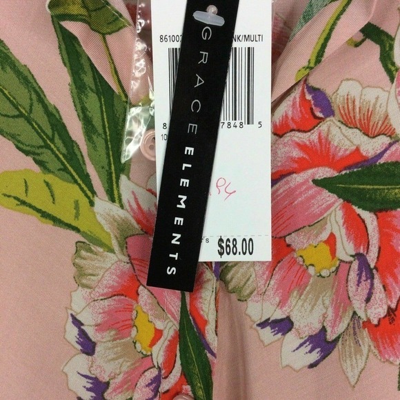 NEW Grace Elements Floral Button Down Shirt Blouse - Picture 6 of 6